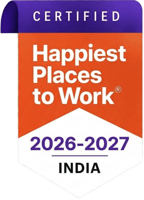 Happiest Places to Work® Certified badge, India 2026